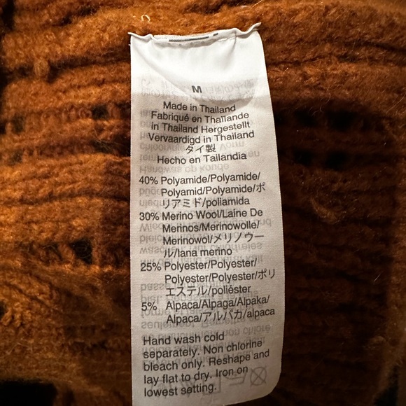 Madewell Merino Wool Alpaca Turtleneck Sweater M Rust Knit - Picture 6 of 6
